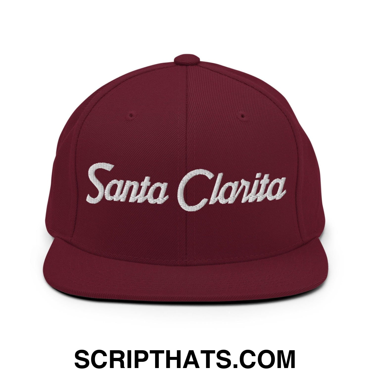 Santa Clarita Script Snapback Hat Maroon