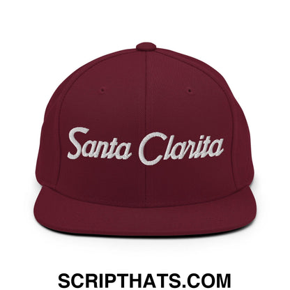 Santa Clarita Script Snapback Hat Maroon