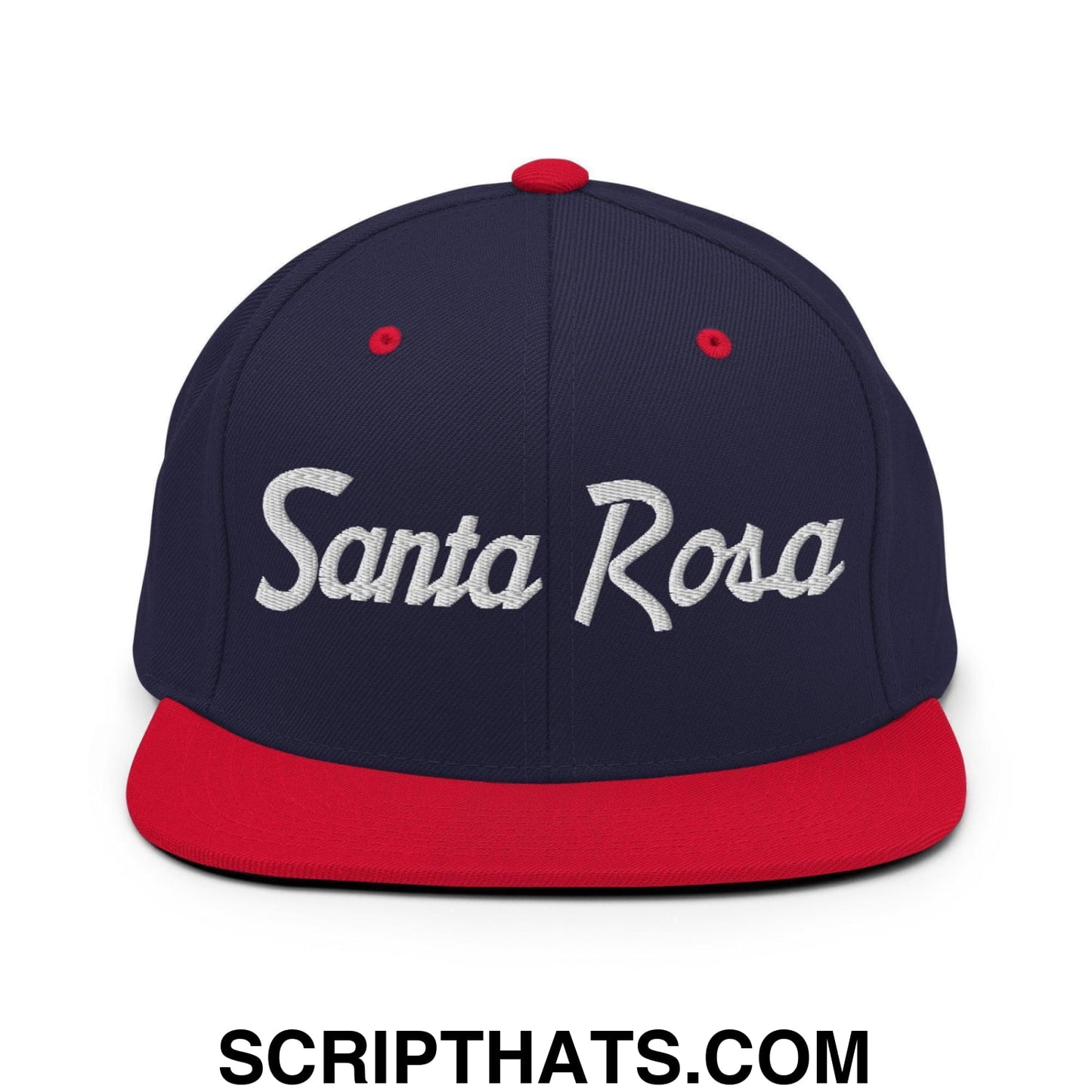 Santa Rosa Script Snapback Hat Navy Red