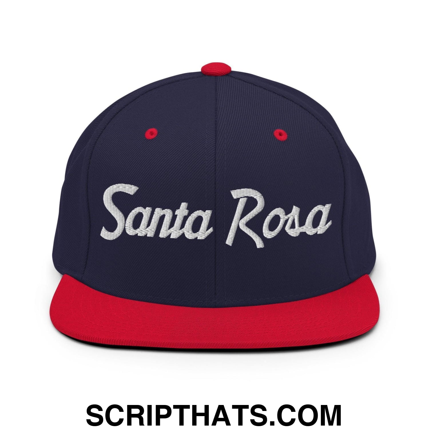 Santa Rosa Script Snapback Hat Navy Red