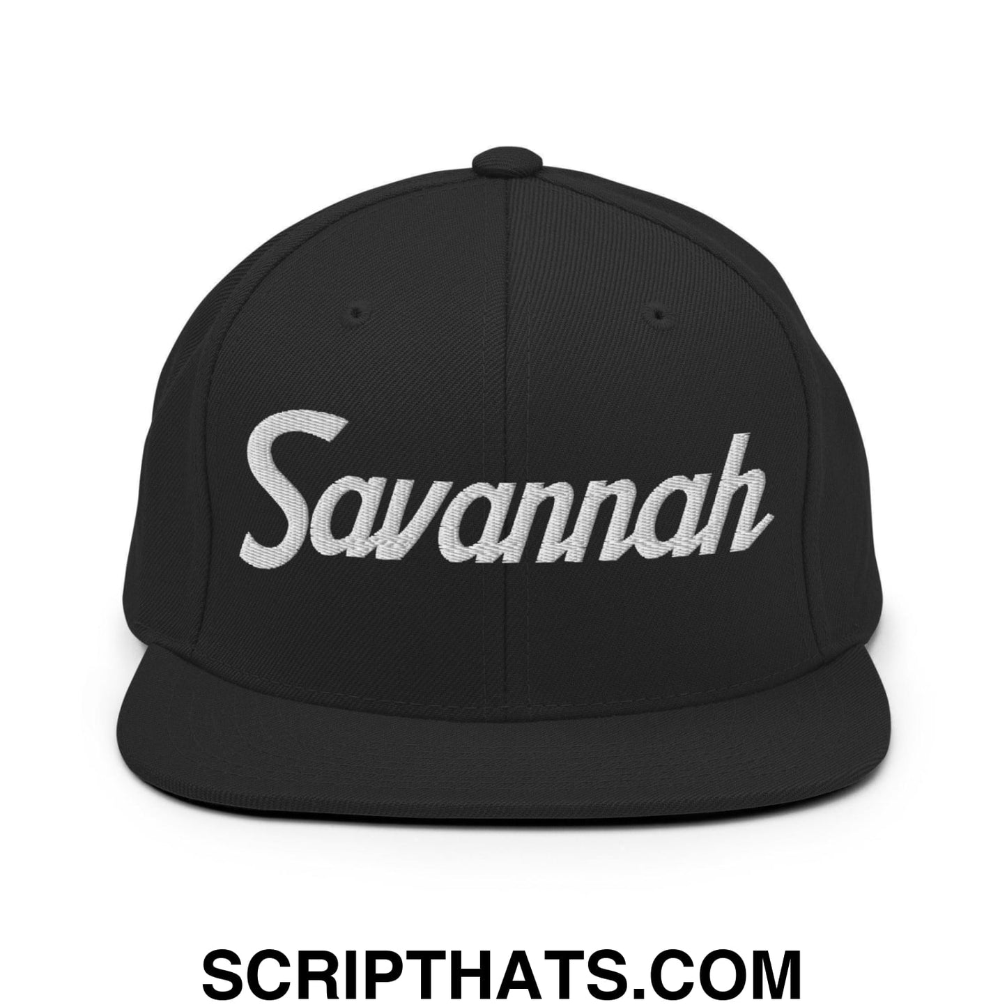 Savannah Script Snapback Hat Black