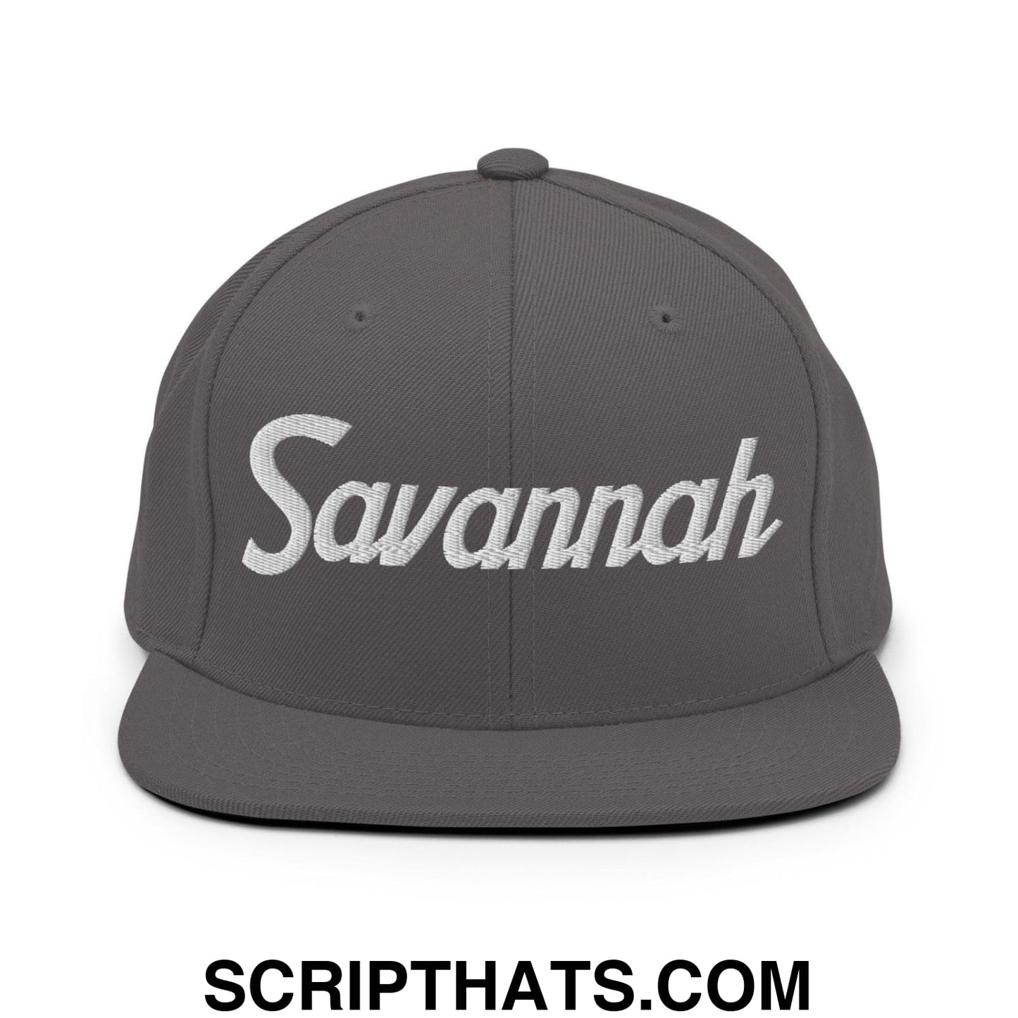 Savannah Script Snapback Hat Dark Grey