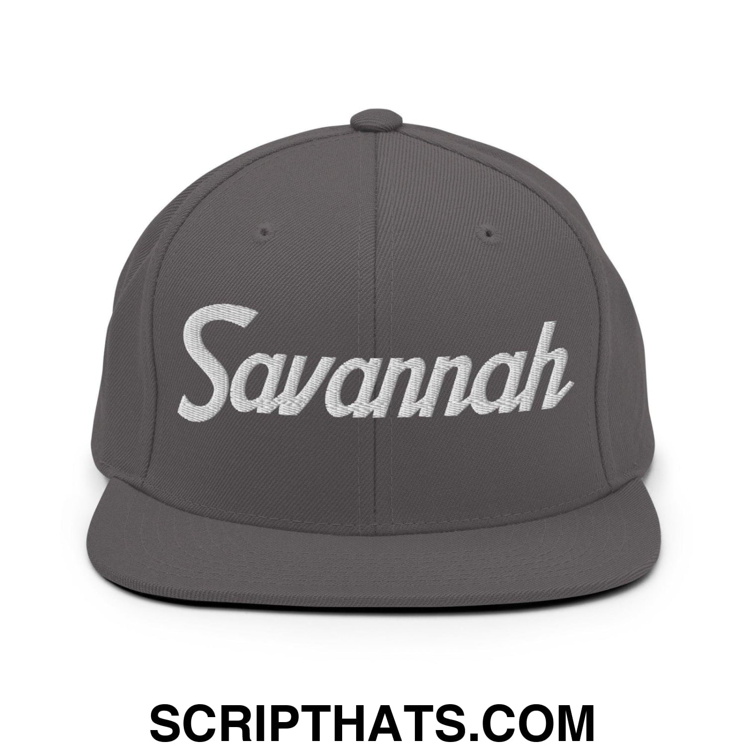 Savannah Script Snapback Hat Dark Grey