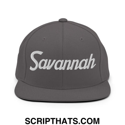 Savannah Script Snapback Hat Dark Grey