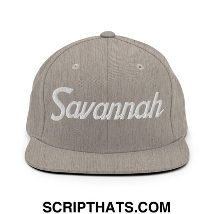 Savannah Script Snapback Hat Heather Grey