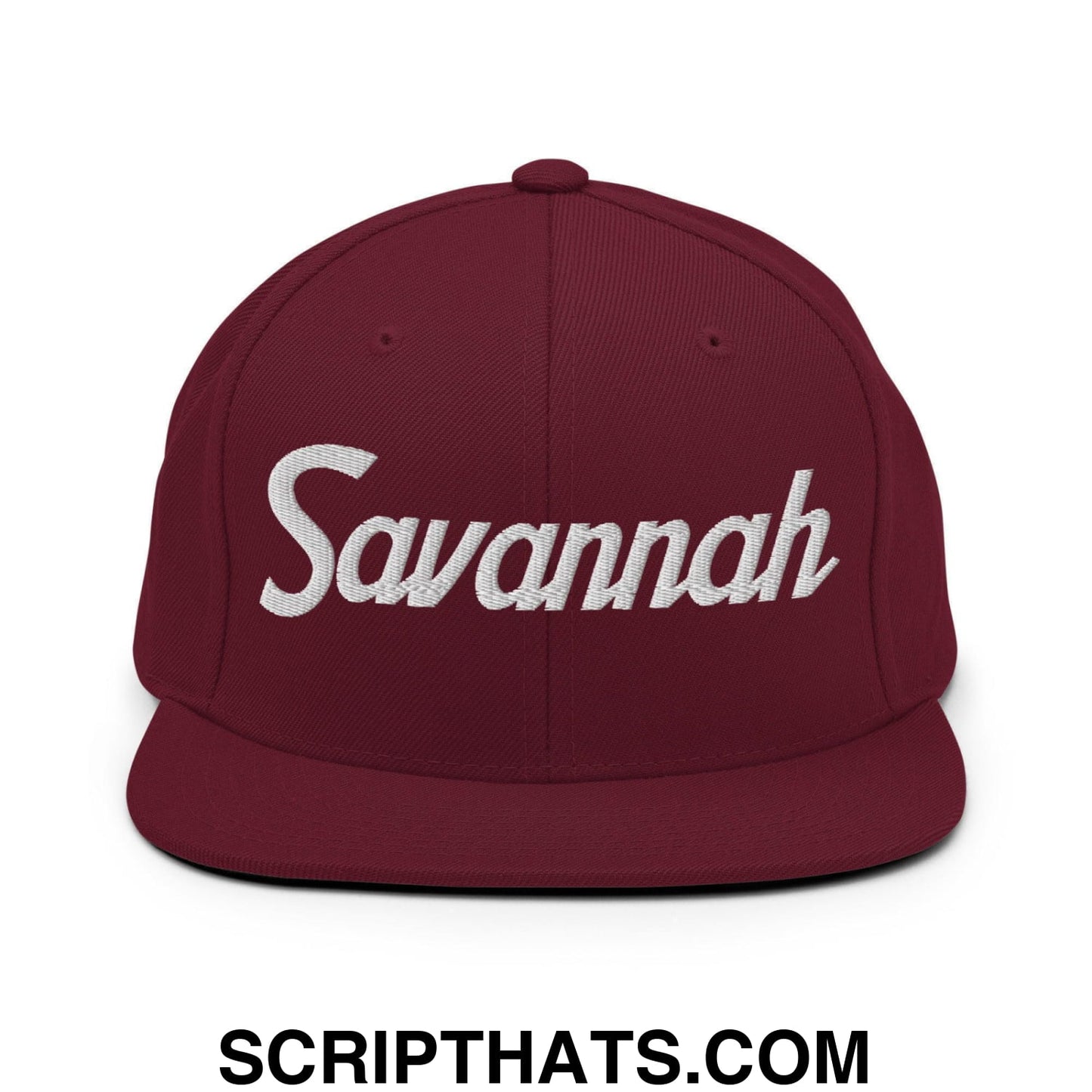 Savannah Script Snapback Hat Maroon