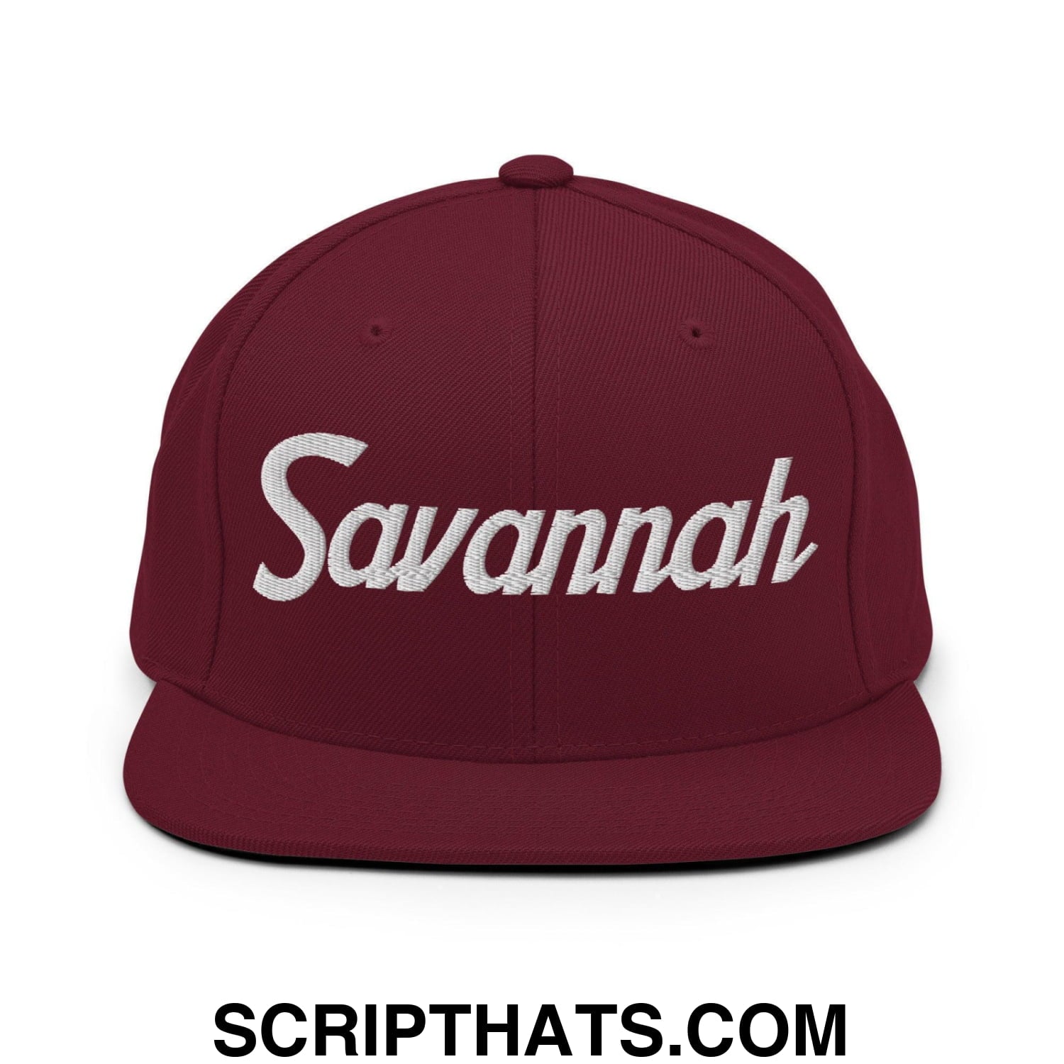 Savannah Script Snapback Hat Maroon