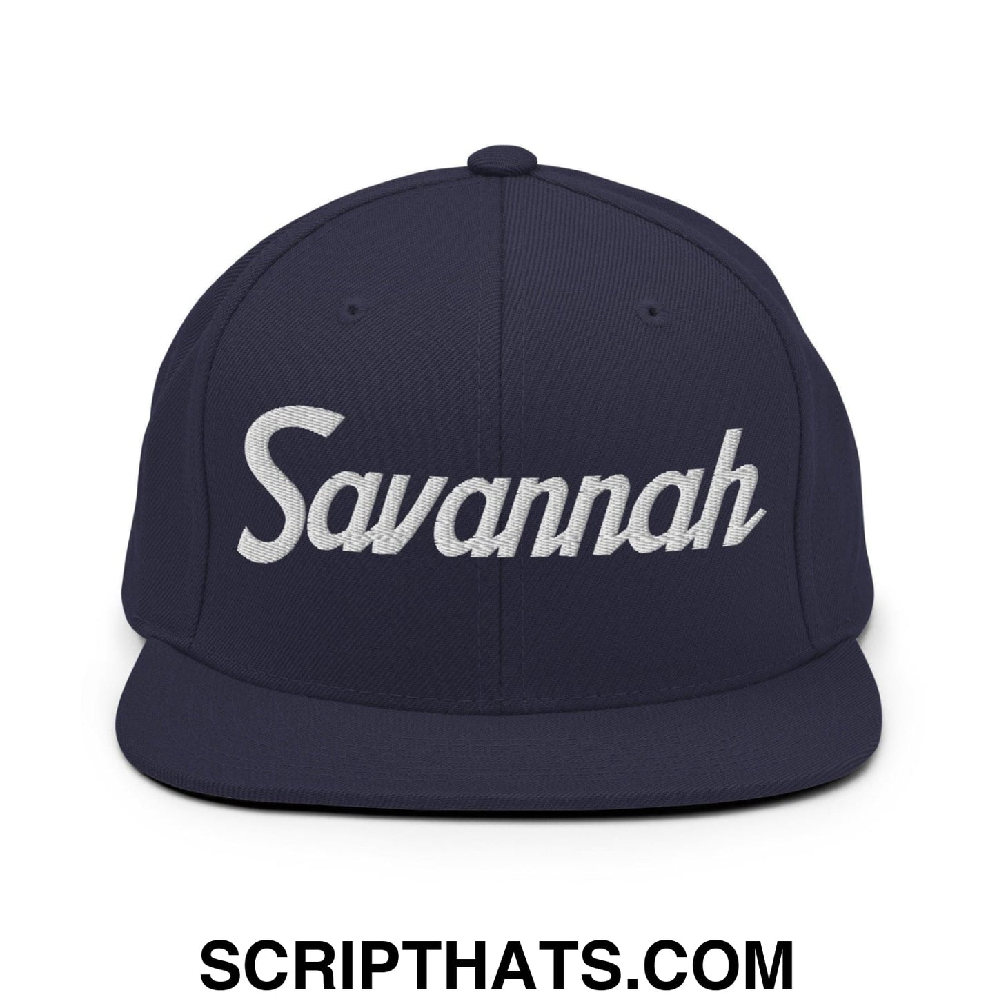 Savannah Script Snapback Hat Navy