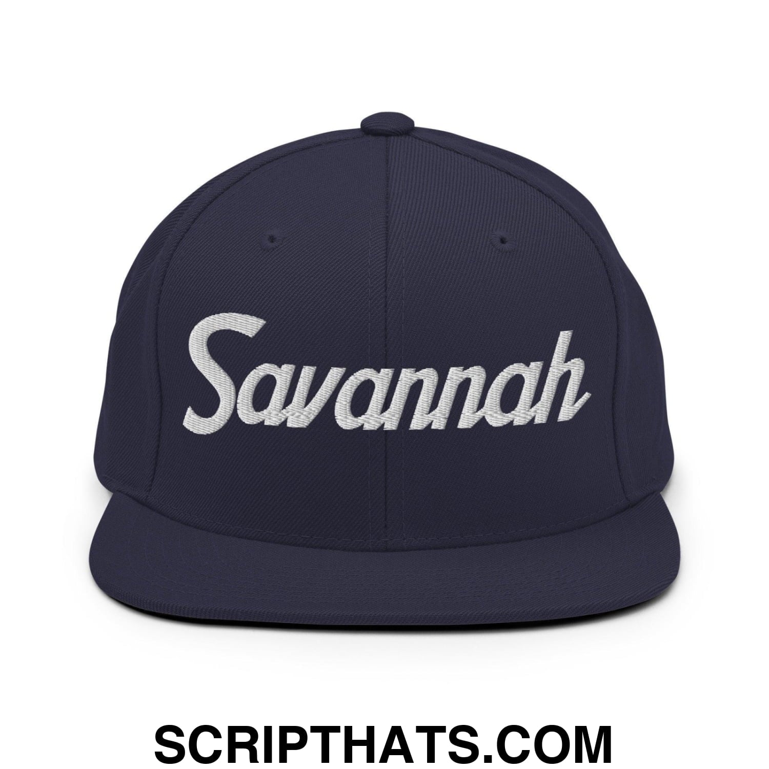Savannah Script Snapback Hat Navy