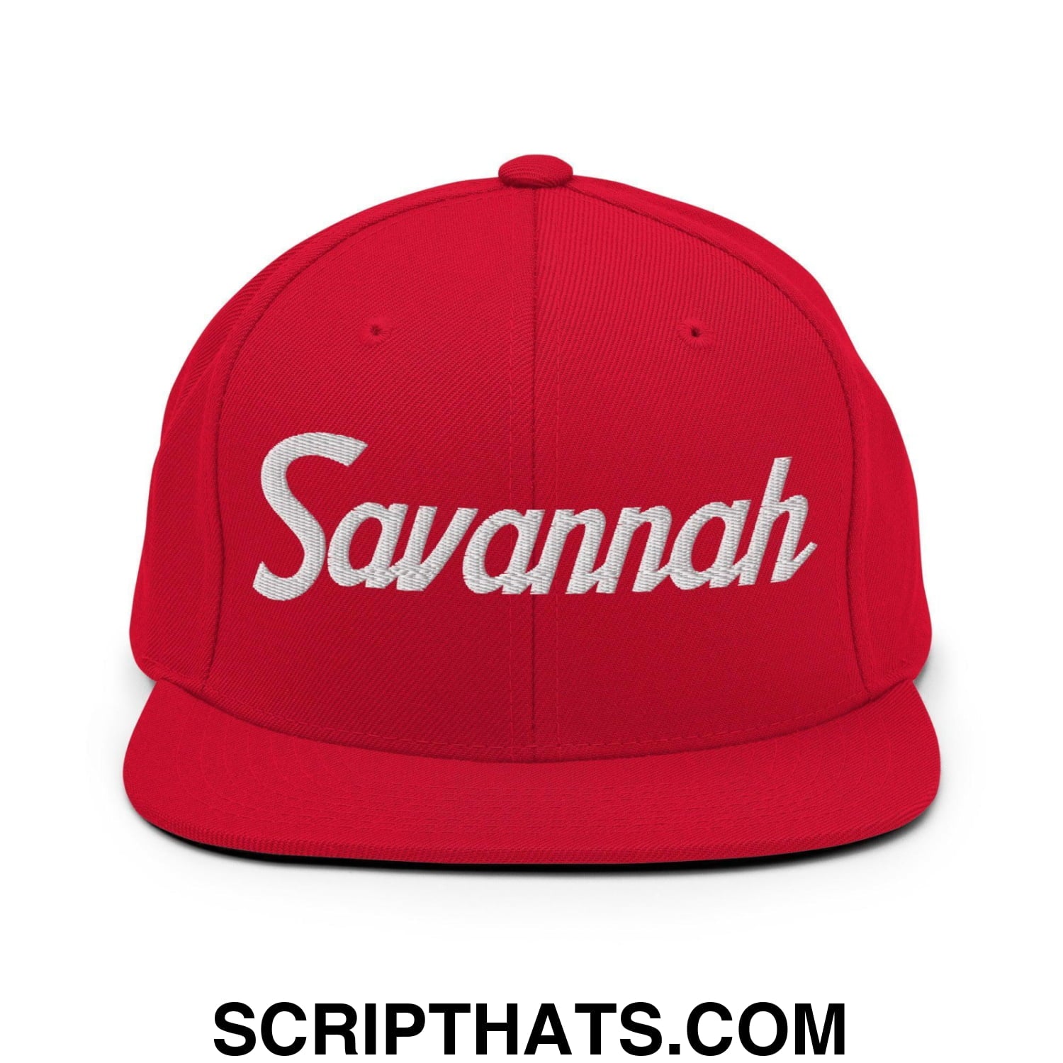 Savannah Script Snapback Hat Red