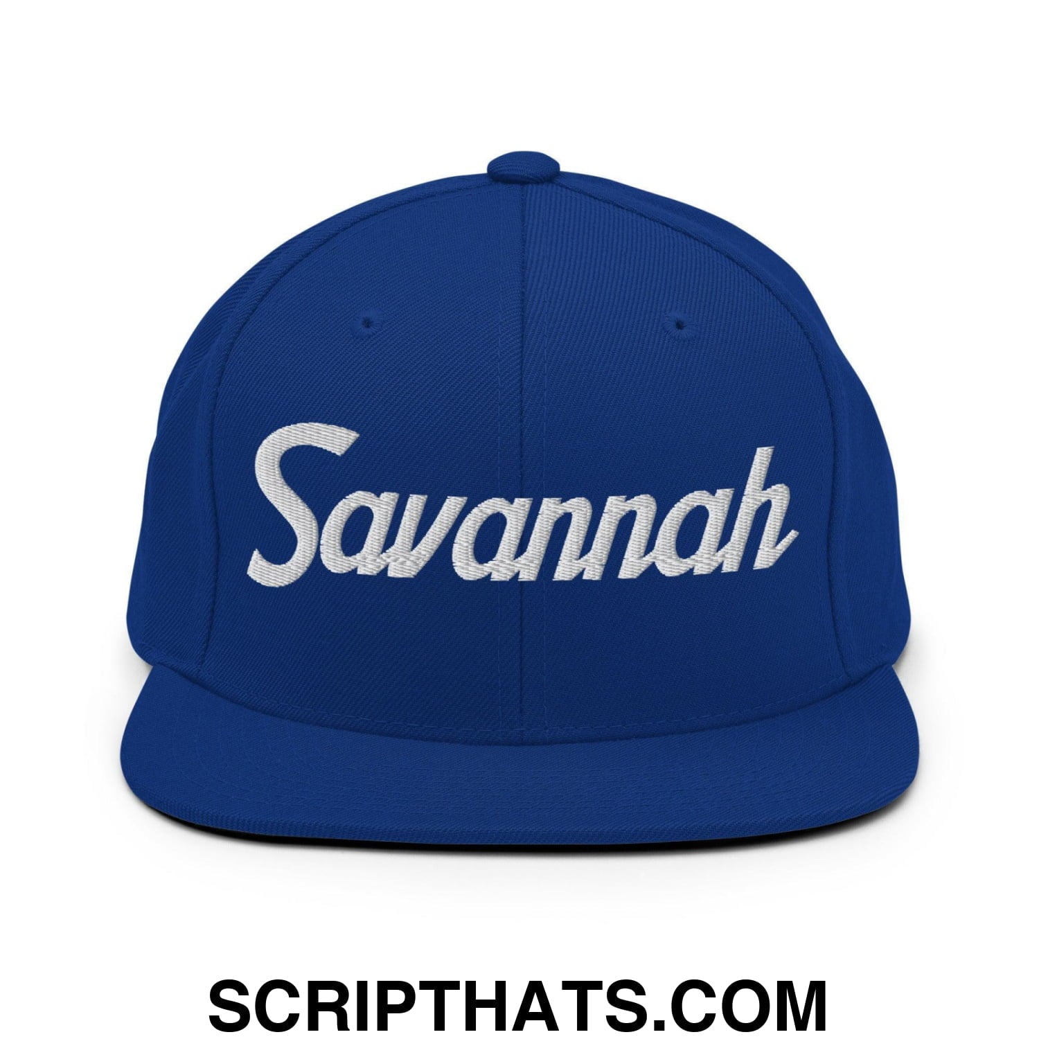 Savannah Script Snapback Hat Royal Blue