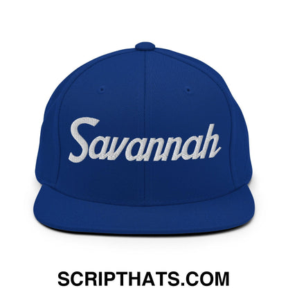 Savannah Script Snapback Hat Royal Blue