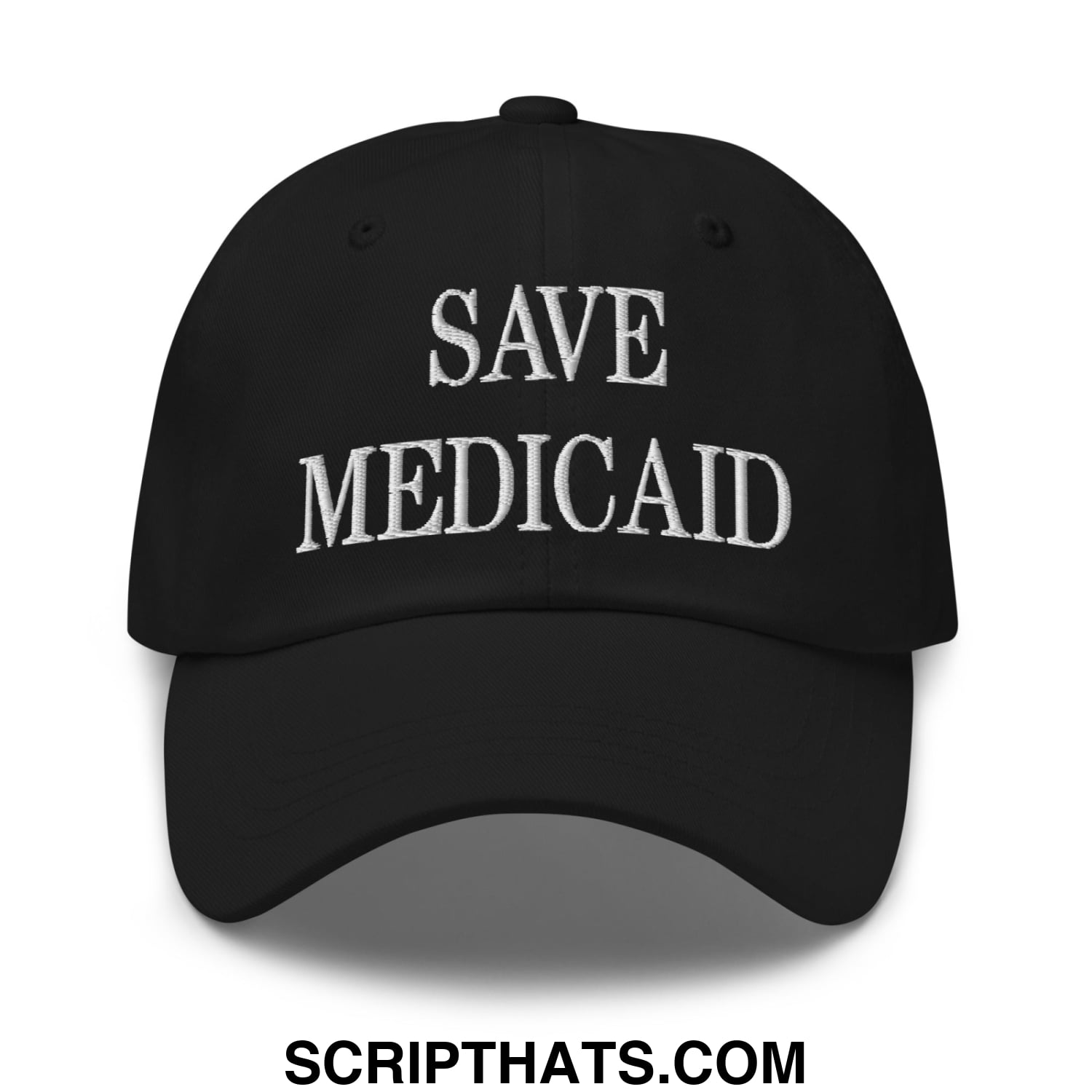 Save Medicaid Embroidered Unstructured Dad Hat Black