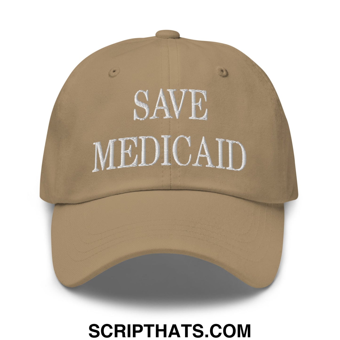 Save Medicaid Embroidered Unstructured Dad Hat Khaki