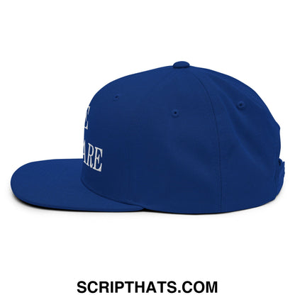 Save Medicare Embroidered Flat Brim Bill Snapback Hat Royal Blue