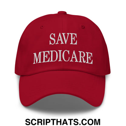 Save Medicare Embroidered Unstructured Dad Hat Cranberry