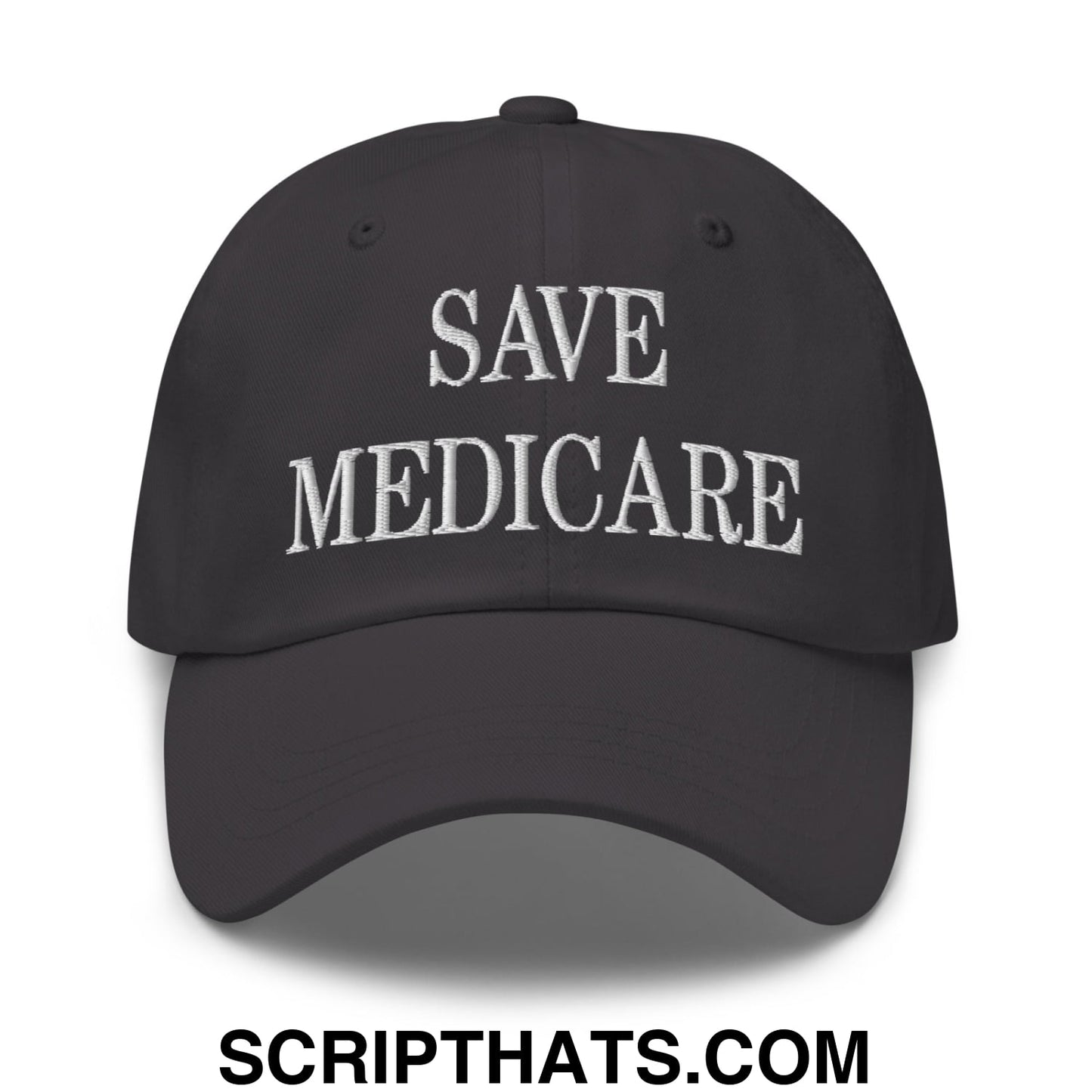 Save Medicare Embroidered Unstructured Dad Hat Dark Grey