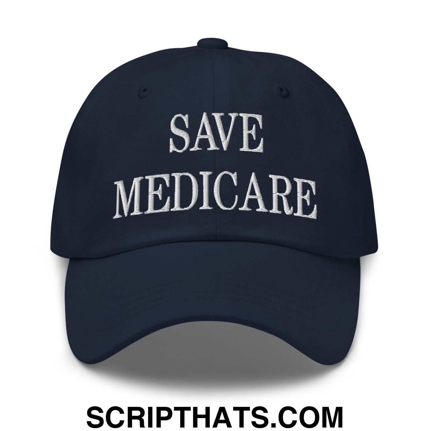 Save Medicare Embroidered Unstructured Dad Hat Navy