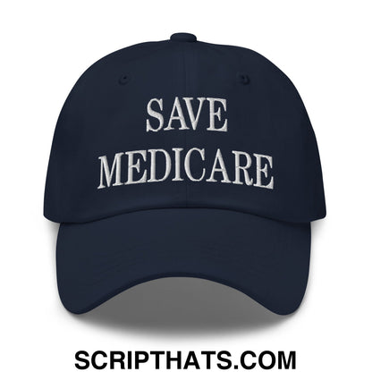 Save Medicare Embroidered Unstructured Dad Hat Navy