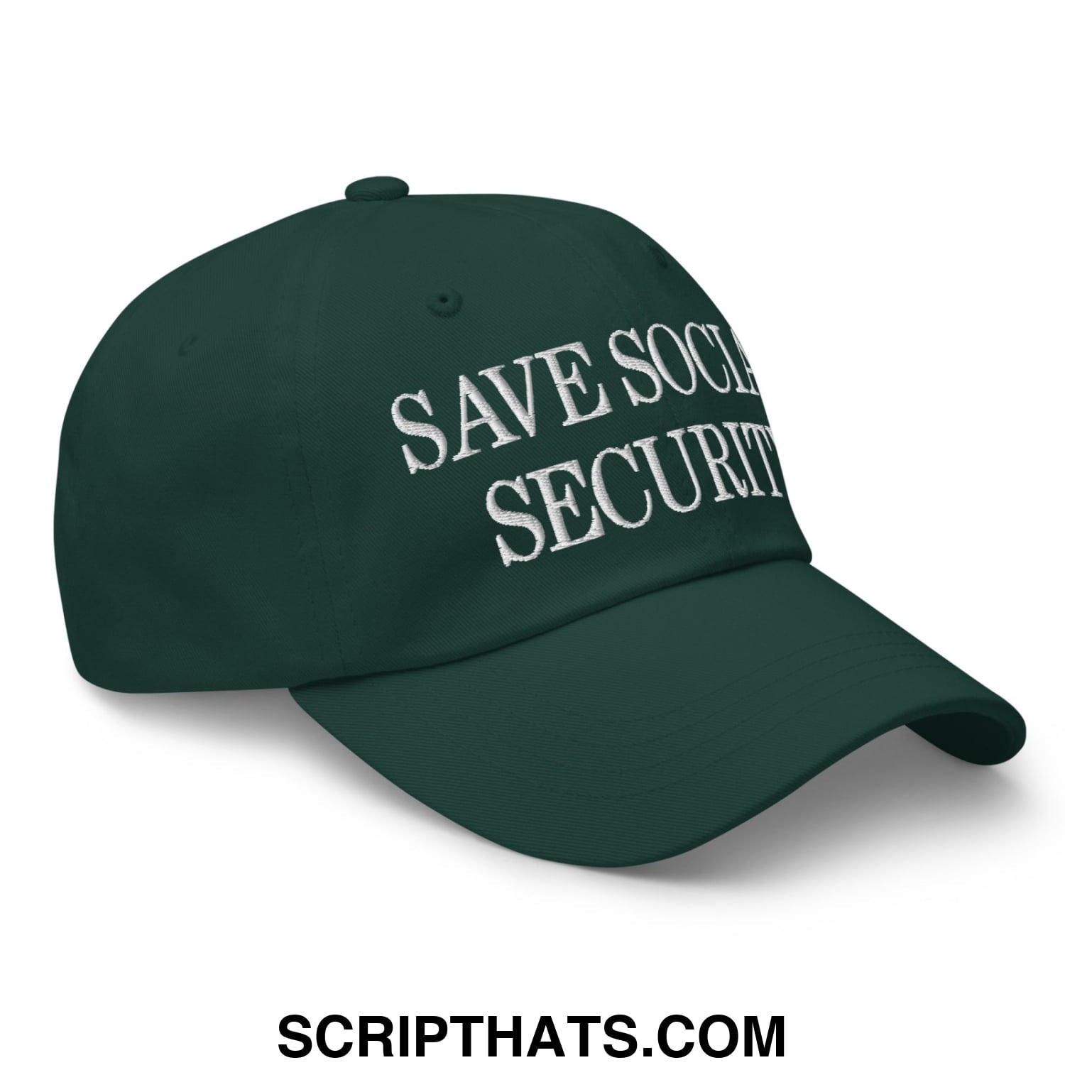 Save Social Security Embroidered Unstructured Dad Hat Spruce