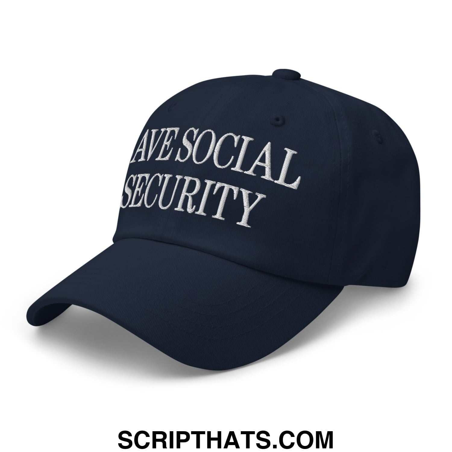 Save Social Security Embroidered Unstructured Dad Hat Navy