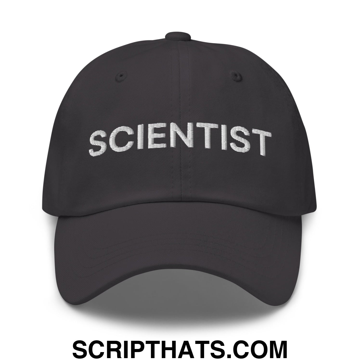 Scientist Embroidered Unstructured Dad Hat Dark Grey