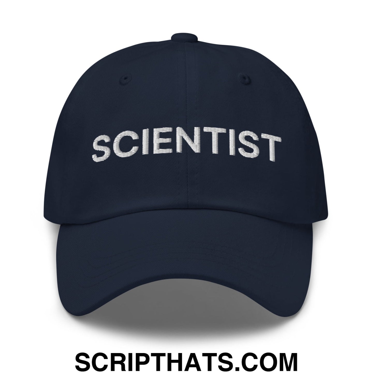 Scientist Embroidered Unstructured Dad Hat Navy