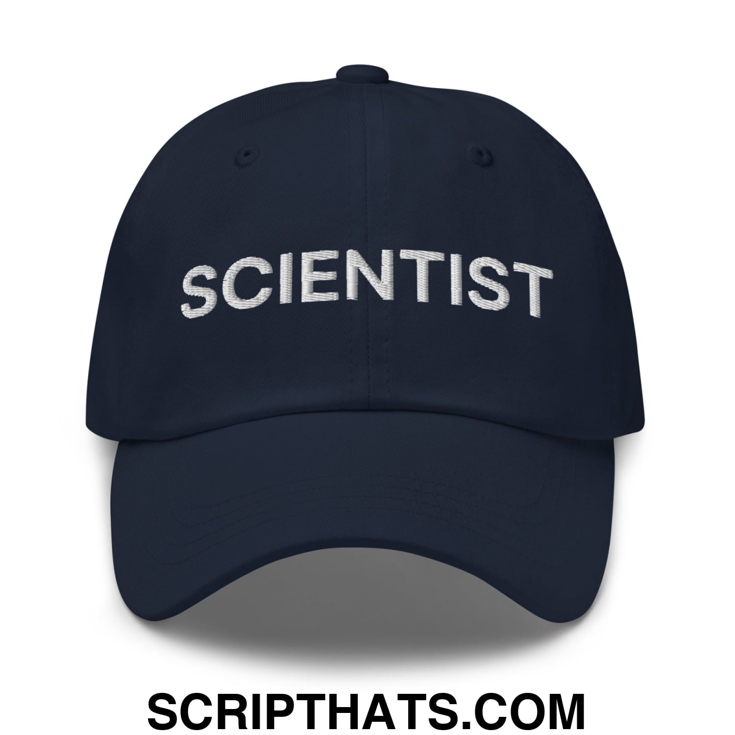 Scientist Embroidered Unstructured Dad Hat Navy