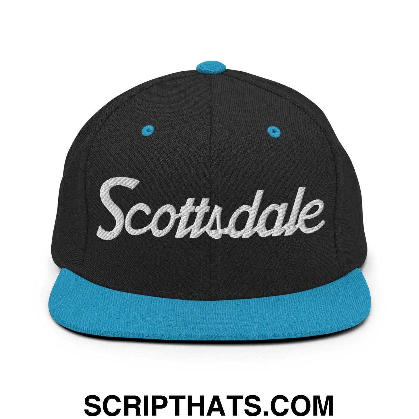 Scottsdale Script Snapback Hat Black Teal