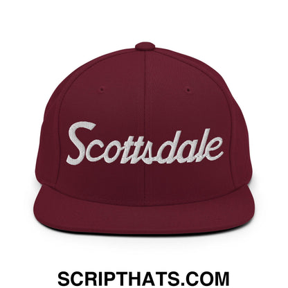 Scottsdale Script Snapback Hat Maroon