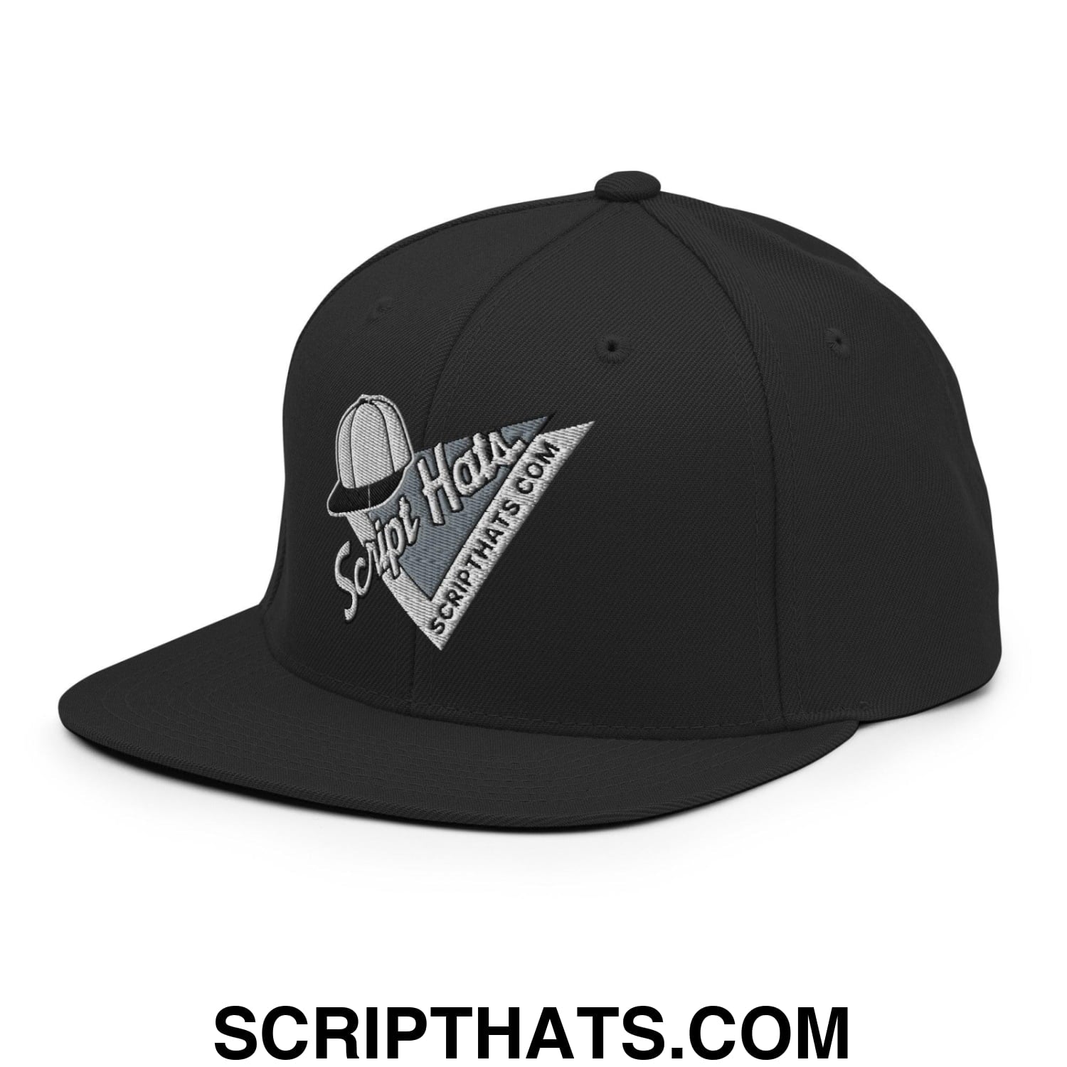 Script Hats 90's Sports Triangle Snapback Hat Black