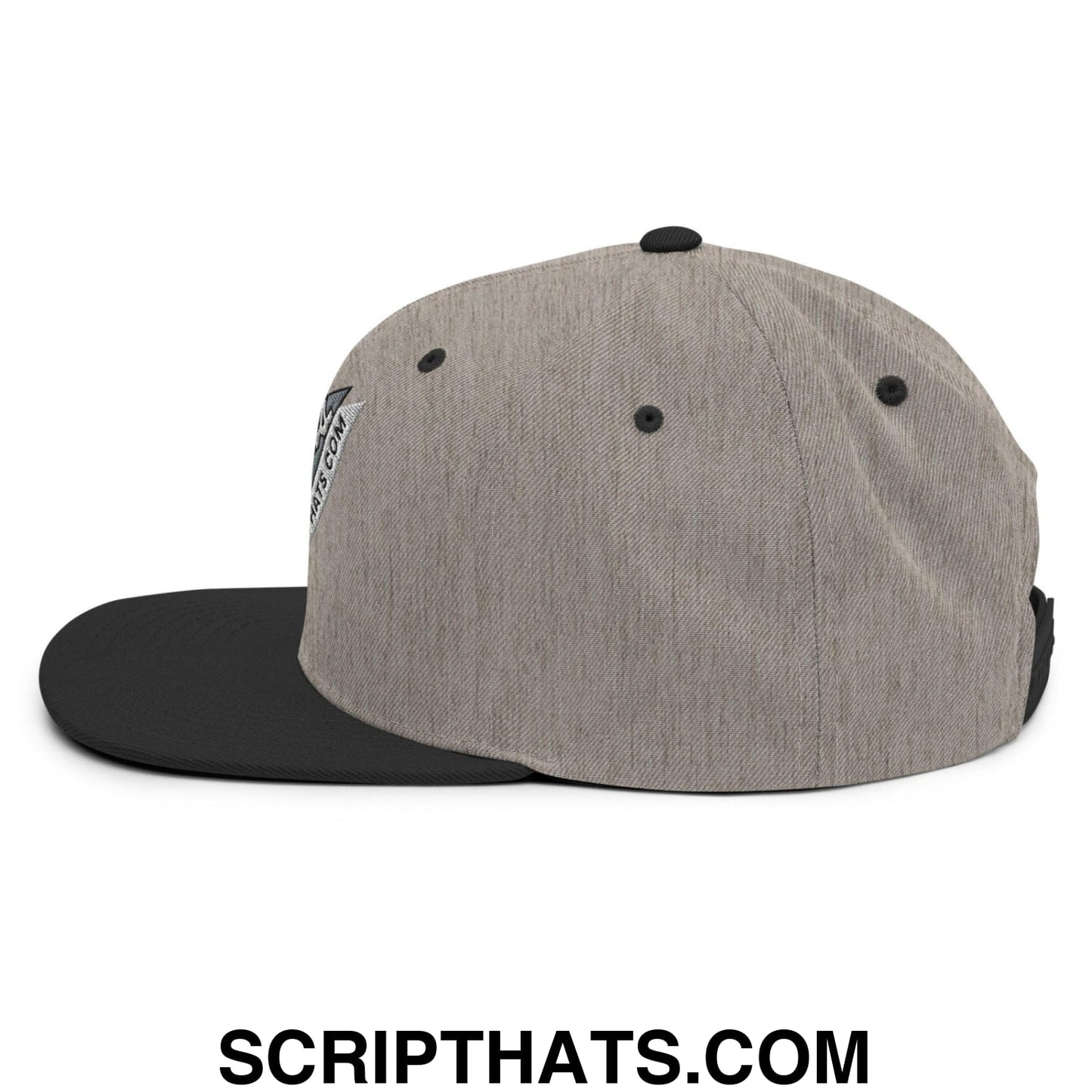Script Hats 90's Sports Triangle Snapback Hat Heather Black