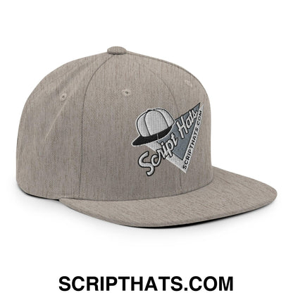 Script Hats 90's Sports Triangle Snapback Hat Heather Grey
