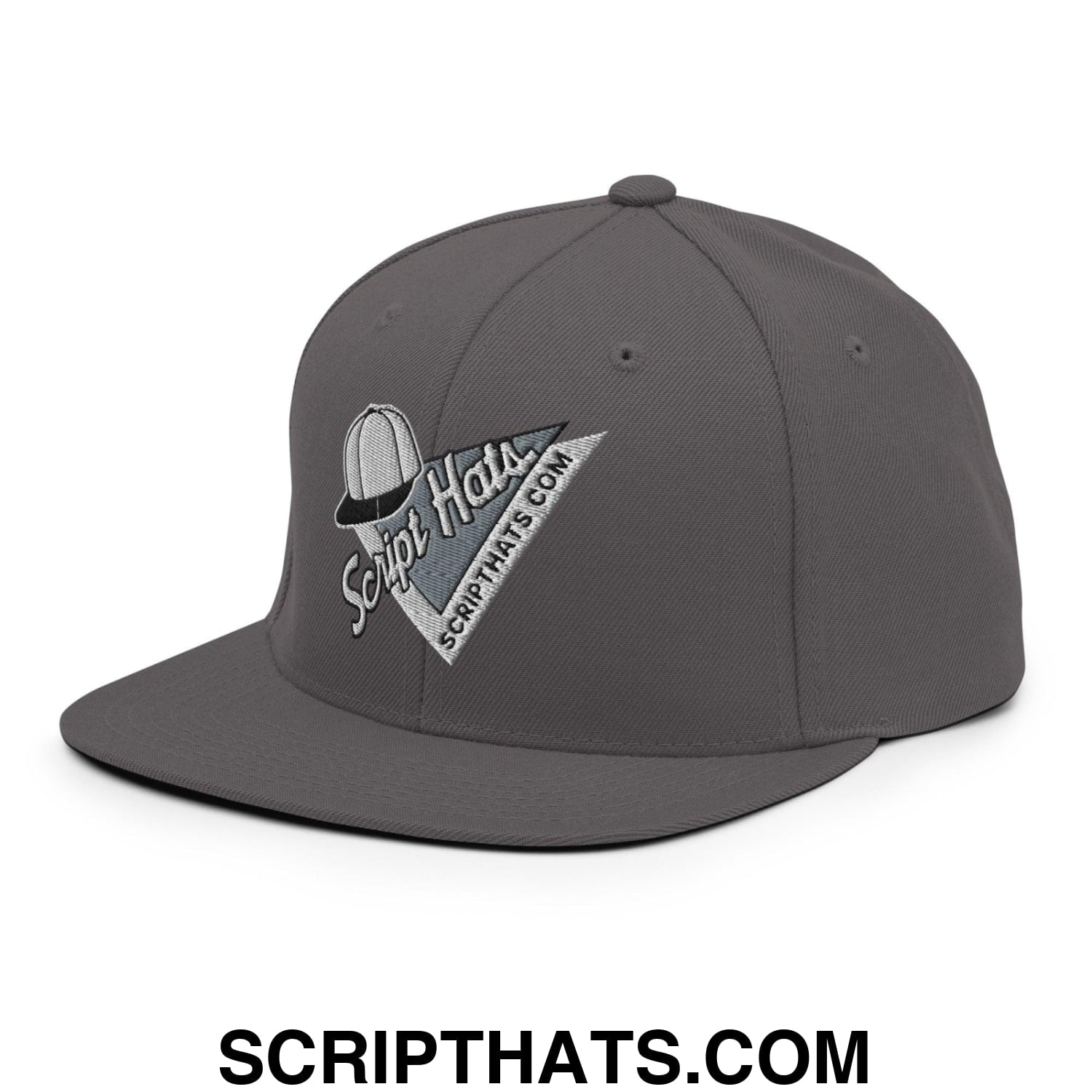 Script Hats 90's Sports Triangle Snapback Hat Dark Grey