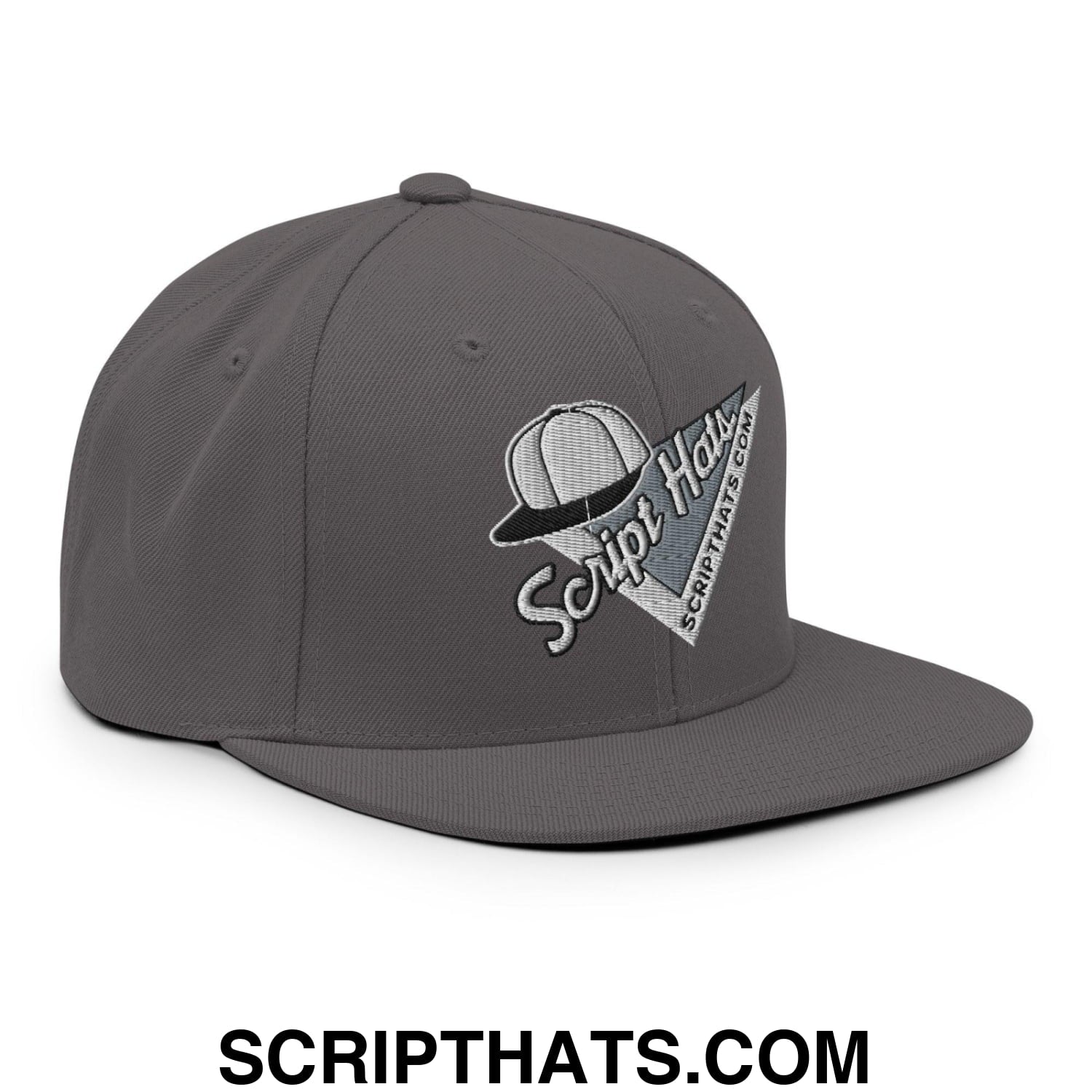 Script Hats 90's Sports Triangle Snapback Hat Dark Grey