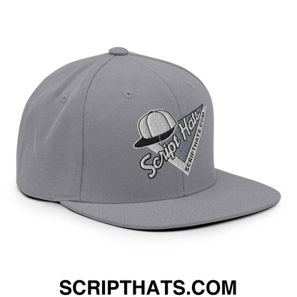 Script Hats 90's Sports Triangle Snapback Hat Silver