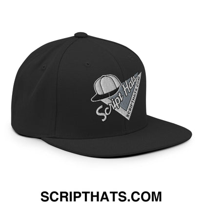 Script Hats 90's Sports Triangle Snapback Hat Black