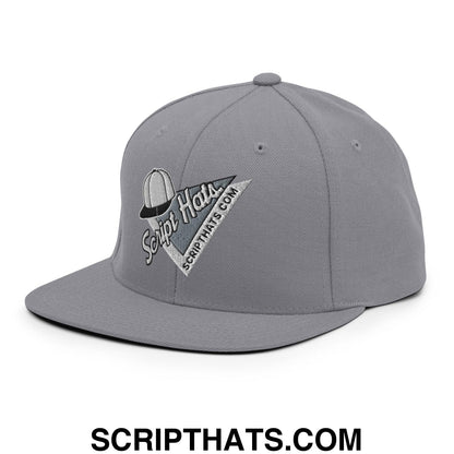 Script Hats 90's Sports Triangle Snapback Hat Silver