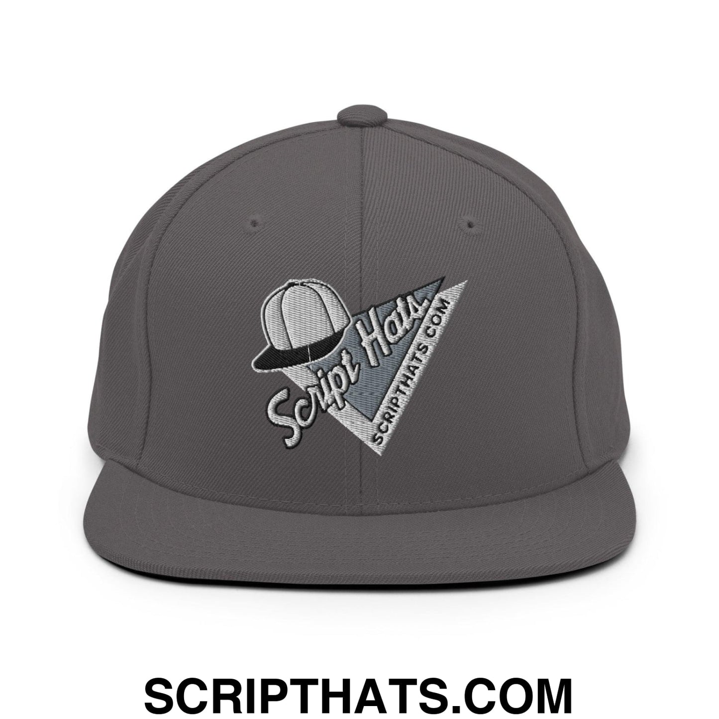 Script Hats 90's Sports Triangle Snapback Hat Dark Grey