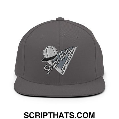 Script Hats 90's Sports Triangle Snapback Hat Dark Grey
