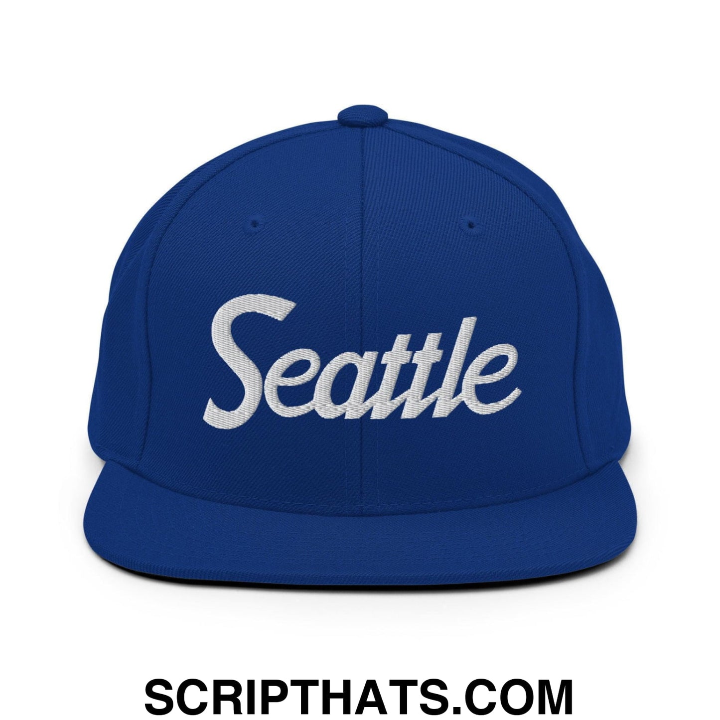 Seattle Script Snapback Hat Royal Blue