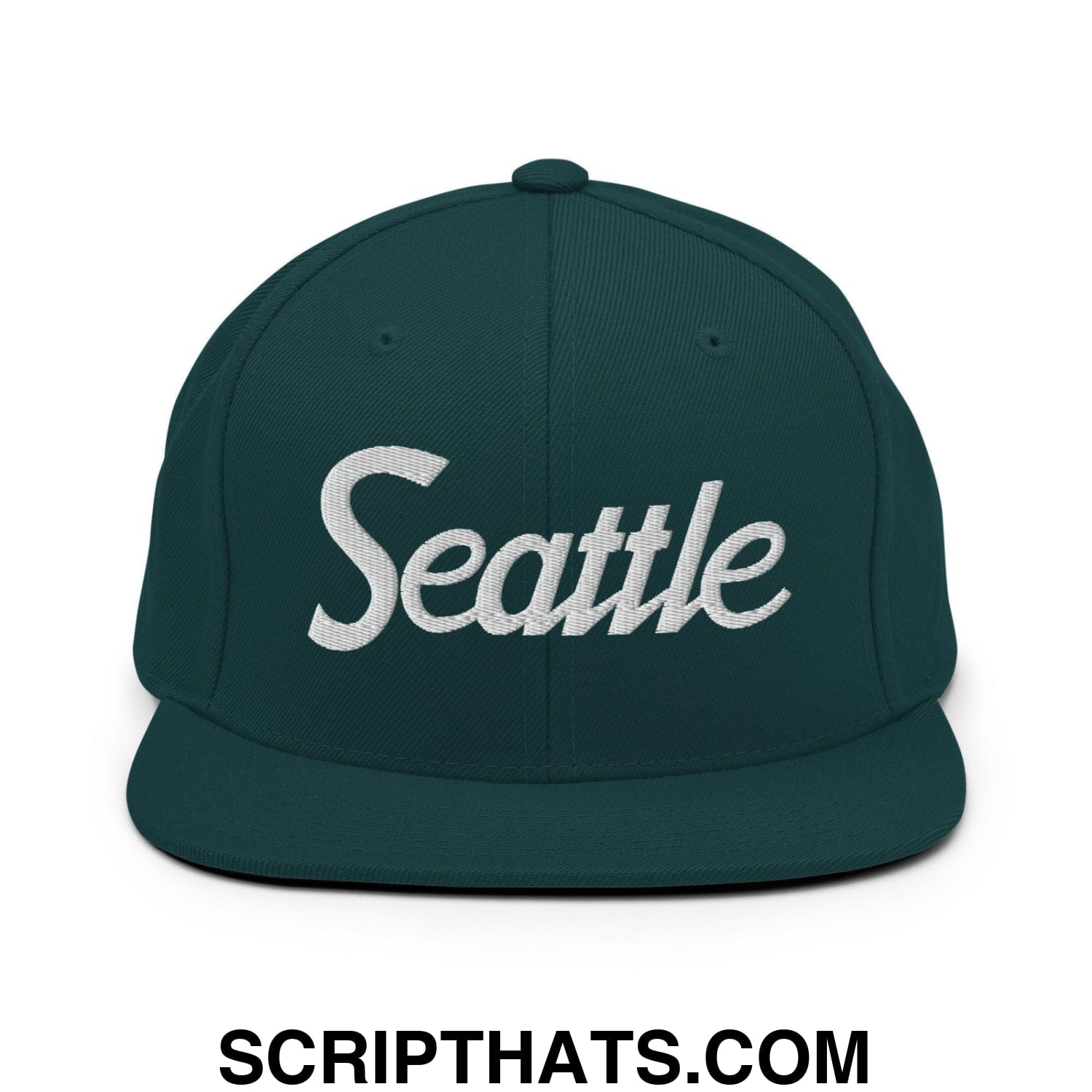 Seattle Script Snapback Hat Spruce