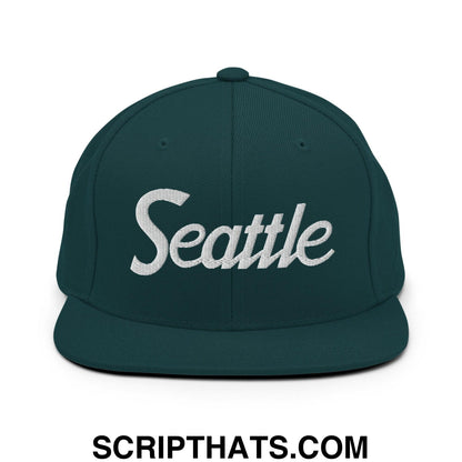 Seattle Script Snapback Hat Spruce