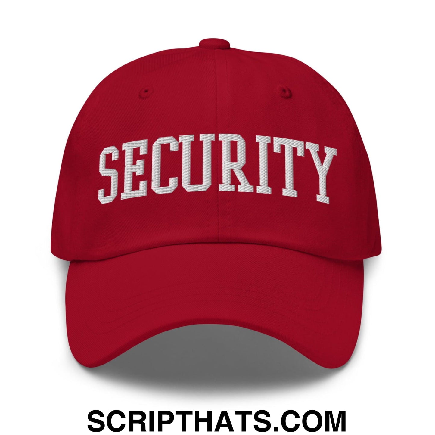 Security Uniform Work Block Embroidered Dad Hat Cranberry