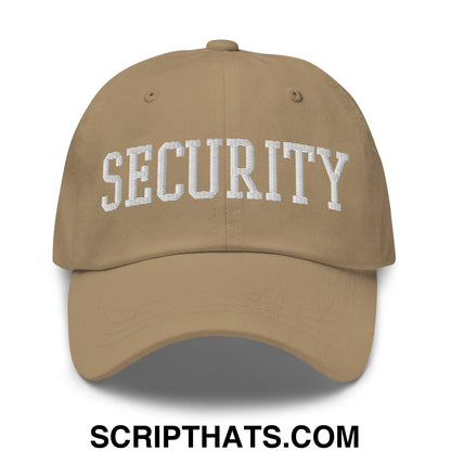 Security Uniform Work Block Embroidered Dad Hat Khaki