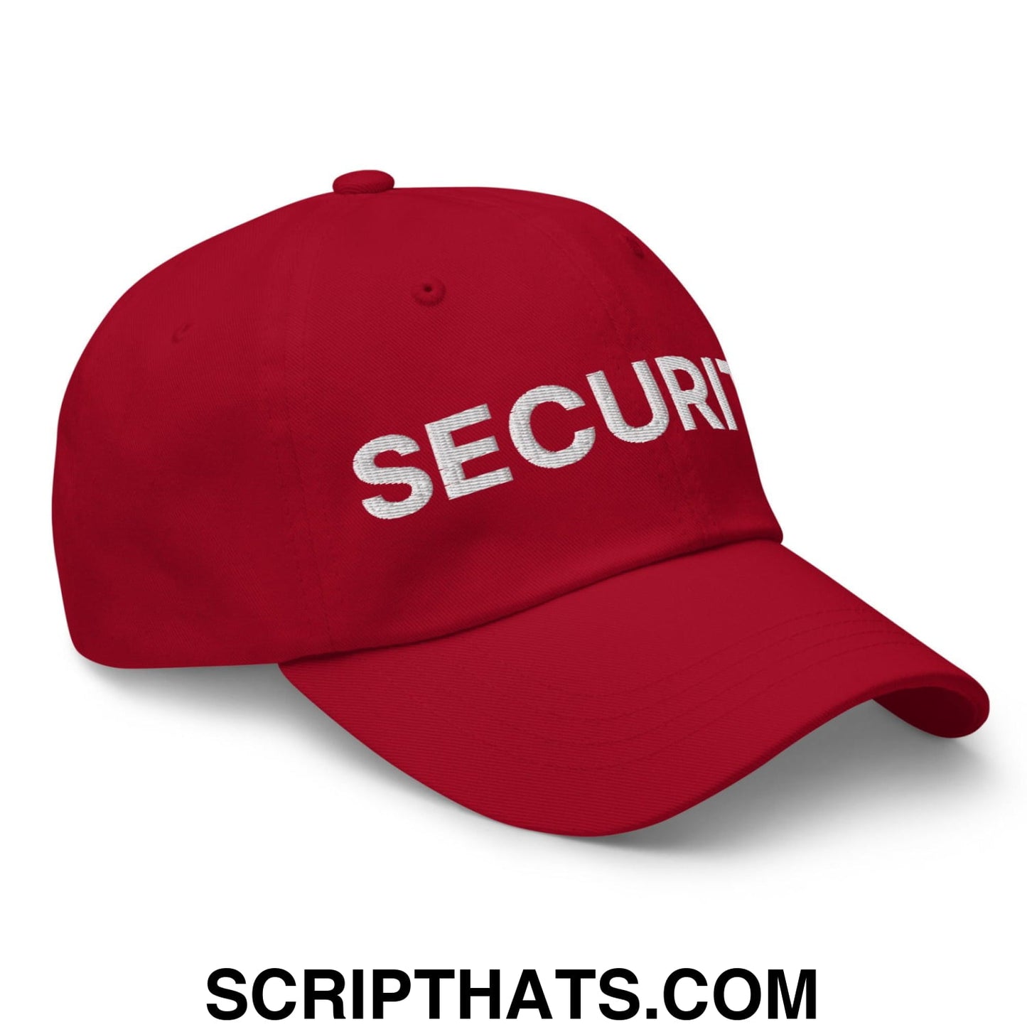 Security Uniform Work Embroidered Dad Hat Cranberry