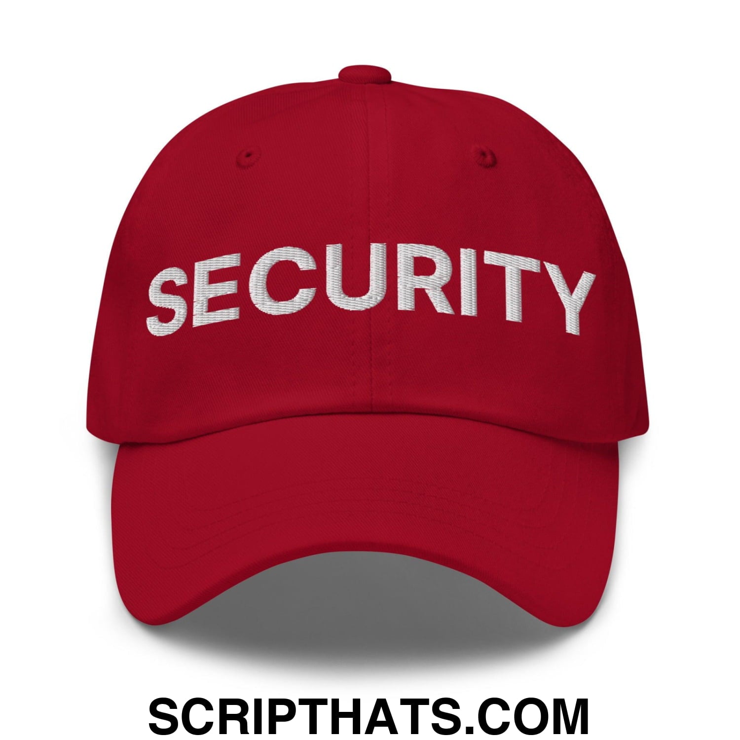 Security Uniform Work Embroidered Dad Hat Cranberry