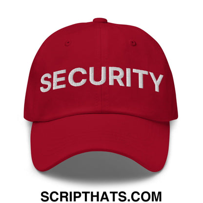 Security Uniform Work Embroidered Dad Hat Cranberry