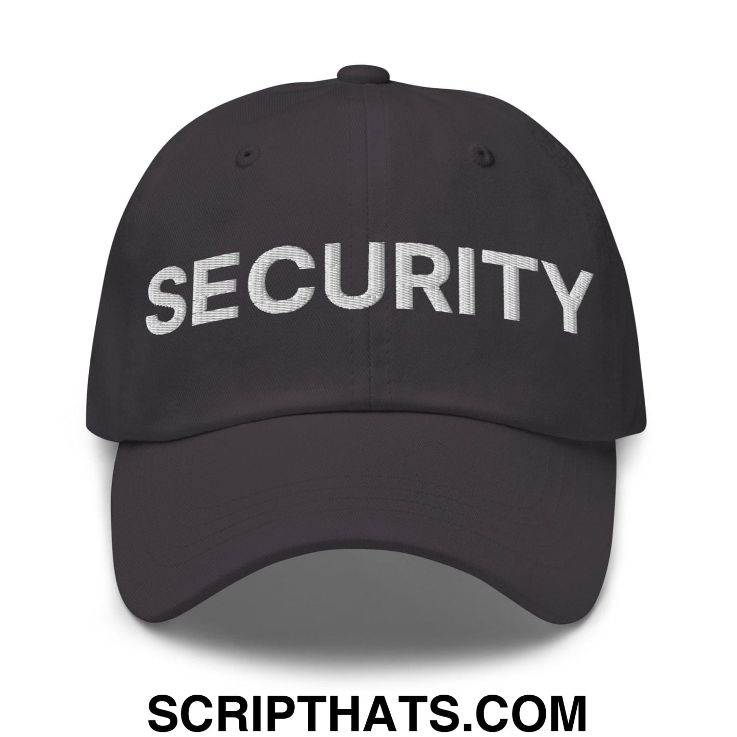 Security Uniform Work Embroidered Dad Hat Dark Grey