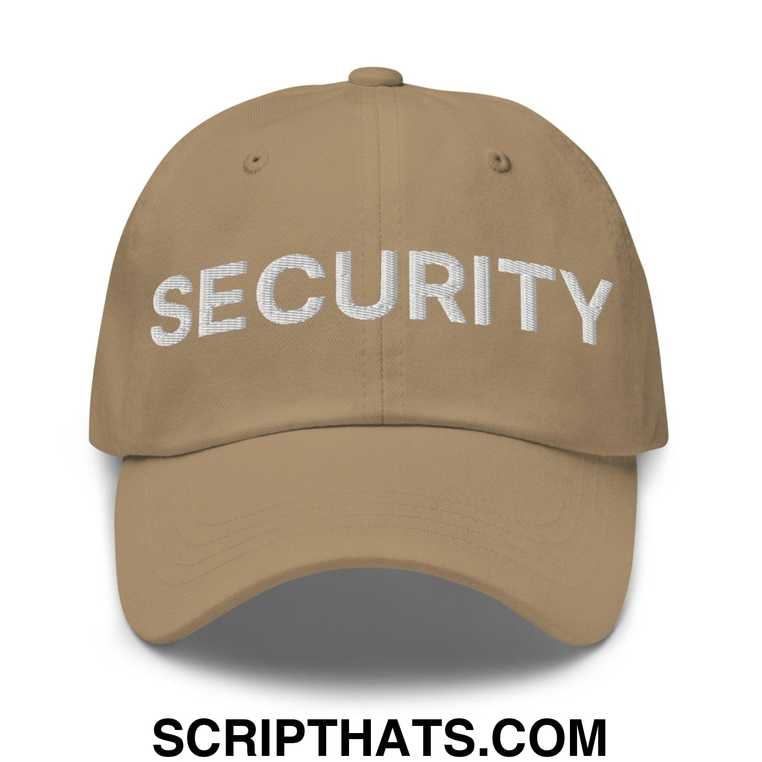 Security Uniform Work Embroidered Dad Hat Khaki